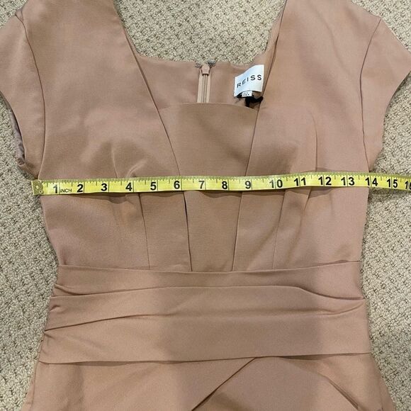 REISS “SHOLA” DRESS, CAMEL. SOLD OUT!! SIZE 4 WORN BY PRINCESS OF WALES - Picture 5 of 9